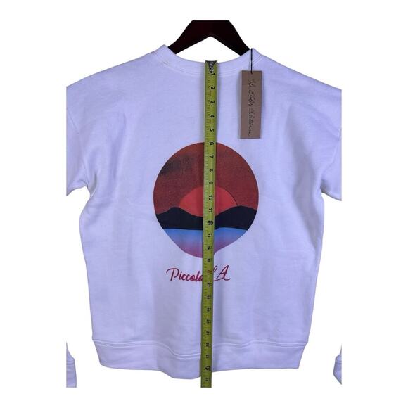 The Elder Statesman Sweatshirt Long Sleeve Fleece Crewneck XXS White W/ Sardinia - Picture 8 of 12